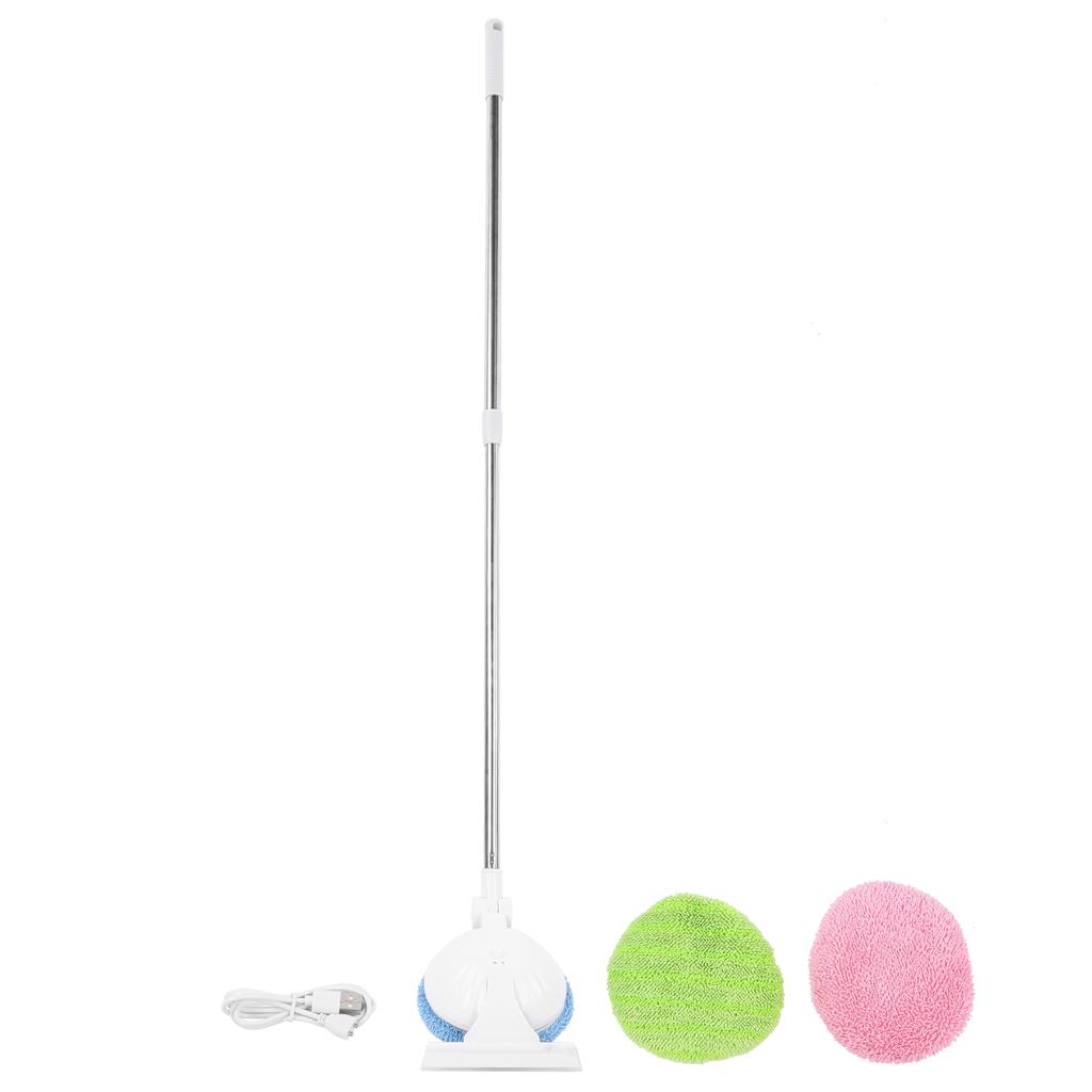 Cordless Telescopic Window Wiping Mop 90 Degrees  Rotation USB Electric Glass Cleaner Floor Cleaning
