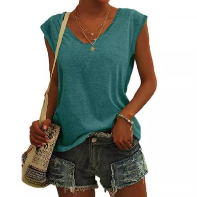 Summer Fashion V-neck Casual Simple Women T-shirt Solid Color Loose Office Basic Shirt New Ladies Elegant Tops Women's Clothing