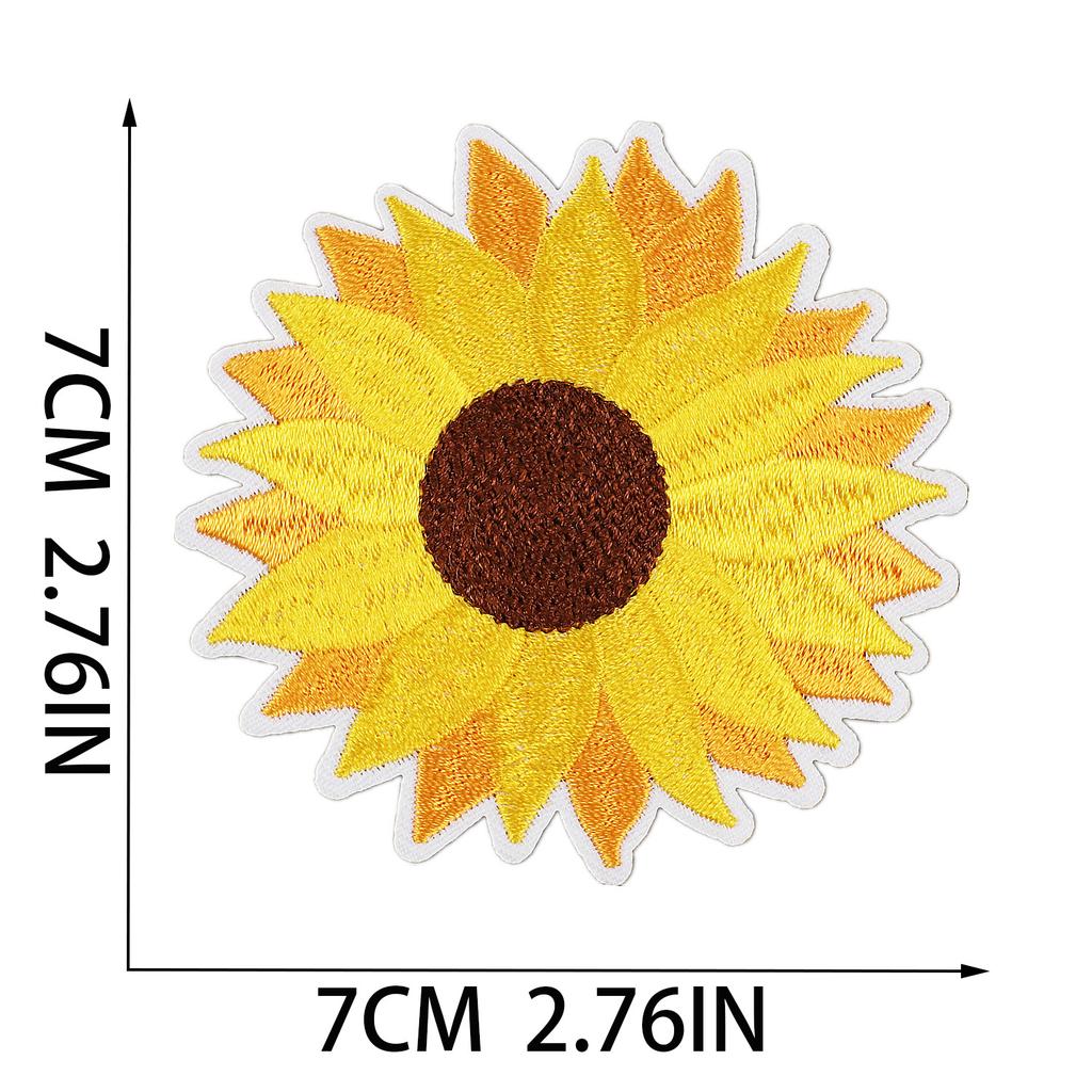 Bee Family Honey Embroidery Cloth Sticker Bag Decoration Sunflower Patch Sticker Cartoon Summer Bicycle Embroidery Sticker