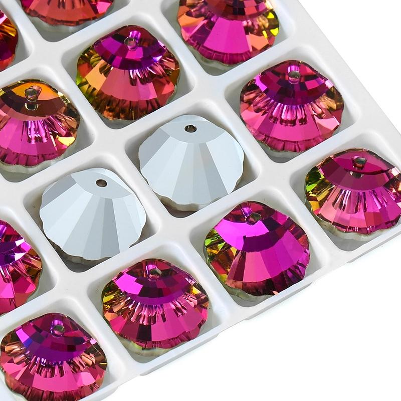 12Pcs Austria Crystal Pendant Loose Rhinestone Beads Charms Glass Jewelry Gems Stones for DIY Necklace Jewelry Making 11Styles