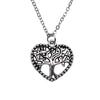 Tree Of Life Pendant Heart Necklace Nature Love Symbol Jewelry 40cm Short Chain