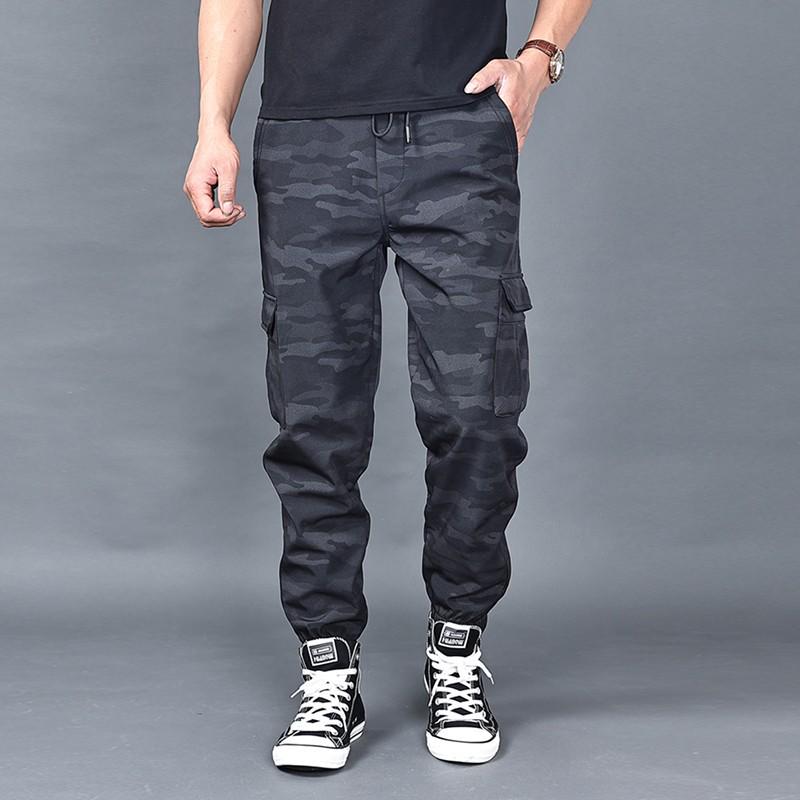 Men's Summer Casual Quick-Dry Overalls: Thin Cuffs, Loose Fit, Elastic Waist, Multi-Pocket, Trendy Large Sizes.