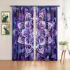 2pcs Blue Mandala Printed Curtain for Home Decor - Rod Pocket Window Treatment for Bedroom, Office, Kitchen and  Living Room
