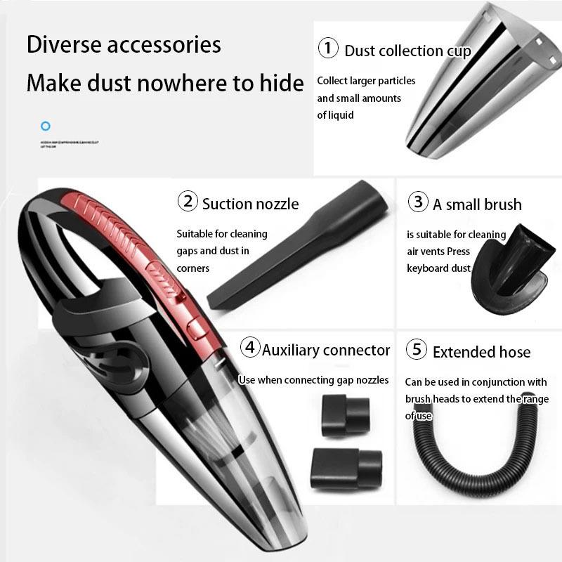 Wireless Handheld Car Vacuum Cleaner High Power Small Interior Cleaning Model Set for Auto Detailing