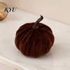 Soft Flannel Pumpkin Props Small Artificial Velvet Decoration, Fall Thanksgiving Stuffed Simulated Ornament, Autumn Harvest Tabletop Centerpiece