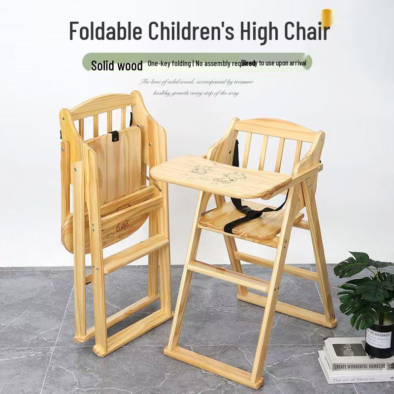 Adjustable Solid Wood High Chair for Babies and Children
