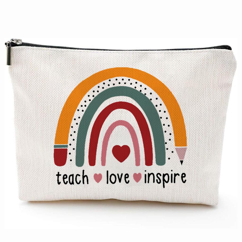 Teacher Gifts Teacher Appreciation Gifts Thank You Teacher Gift Bags Zipper Cosmetic Makeup Bag Canvas Pencil Pouch
