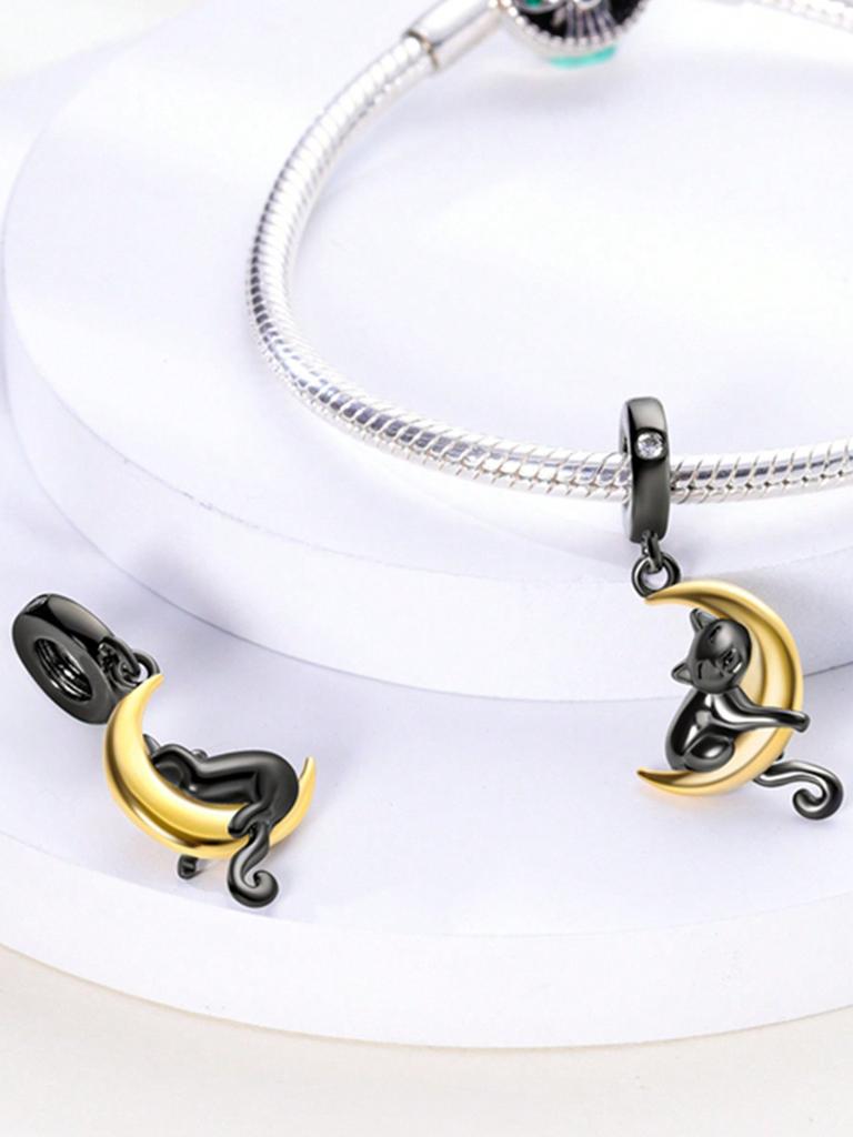 Charms Plata Copper Colors Cute Cat Peacock Elephant Beads Charm Pendant For Original Bracelet For Women Diy Jewelry Love Gift