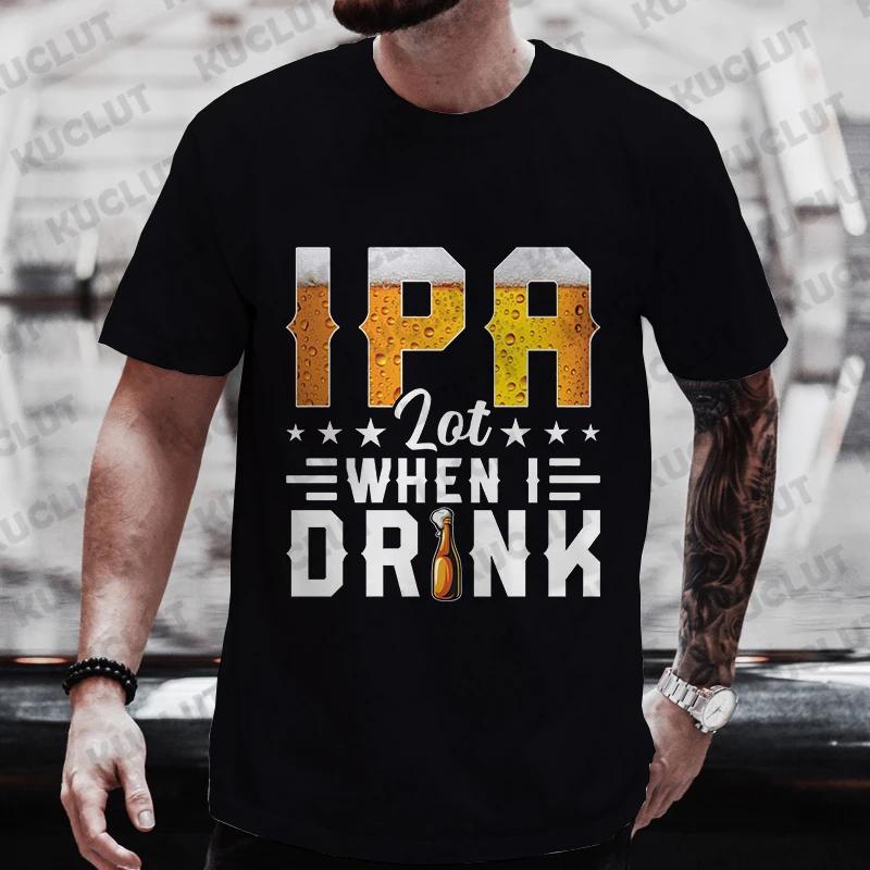Men's T-shirts I PA Lot When I Drink Graphic Y2k Clothing Beer Lover Party Streetwear Casual Short Sleeve Tees Oversized Tops