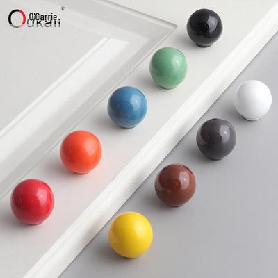 Colorful Ceramic Knob for Cabinets & Drawers - Round, Single Hole Design
