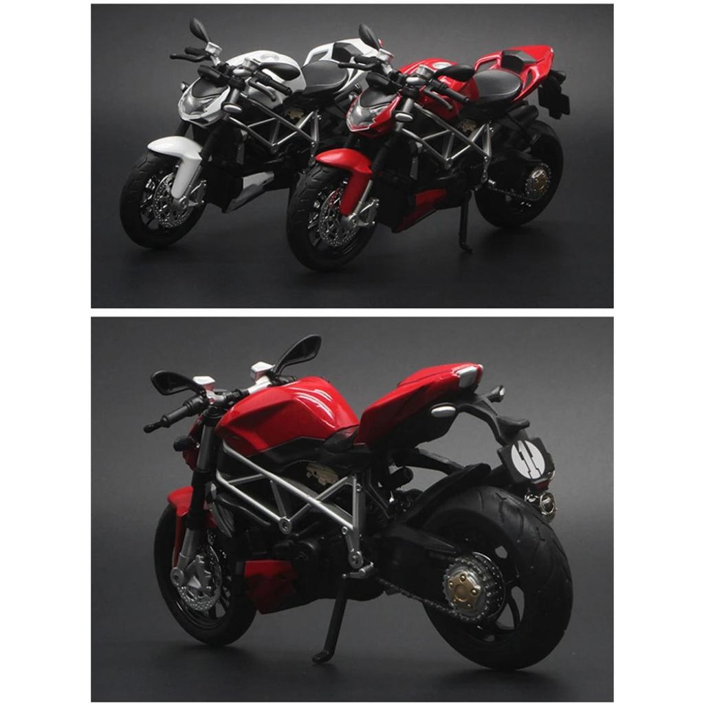 1/12 DUCATI Streetfighter V4 Carbon Red Die Cast Toy Vehicles Collectible Hobbies Motorcycle Model Toys Childrens Birthday Gifts