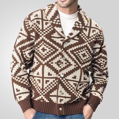 Men's Casual Cardigan Sweaters Vintage Lightweight Shawl Collar Long Sleeve Knit Button Down Cardigans Fall Winter Sweater Knitted Outwear for Men