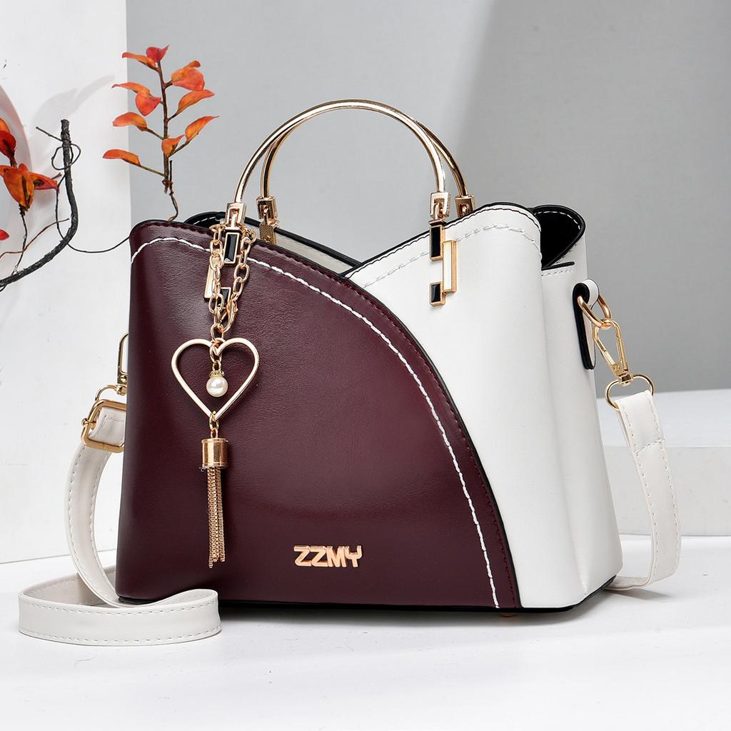 New Fashion Patchwork Handbag Crossbody Shoulder Bag Women Large Capacity Bucket Bag for Women