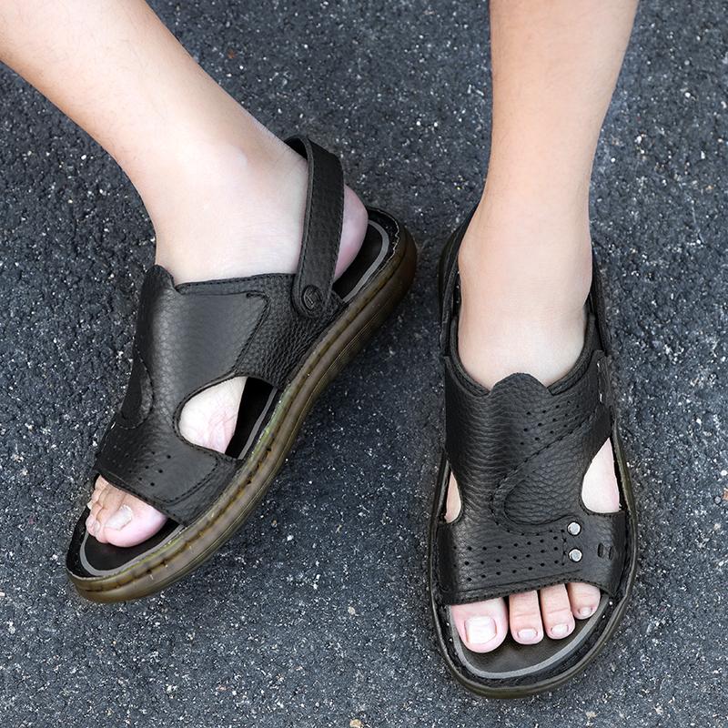 ventilate men's sandals and slippers for summer walking Men's comfort Sandals Adult soft sole Beach Shoes Non-slip Open-toe