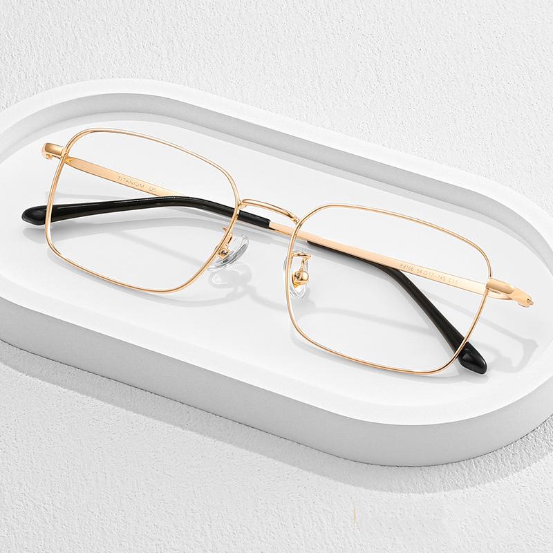 New Eyeglass Frame Men Anti Blue Light Business Metal Square Flat Light Mirror Ultra Light Comfortable To Wear Fashion Glasses