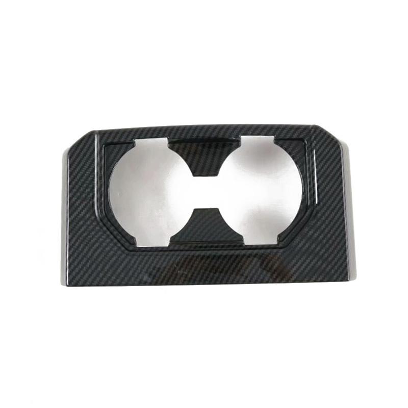 ABAIWAI For Ford F150 F-150 2015- ABS Autobon Fiber Auto Rear row seat center Water Cup Holder Cover Trim Interior Styling