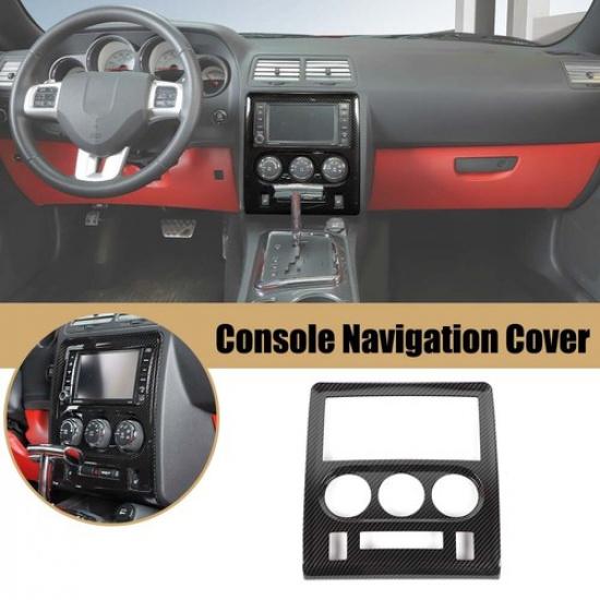 For Dodge Challenger 2009-14 Console Control Navigation Cover Panel Carbon Fiber