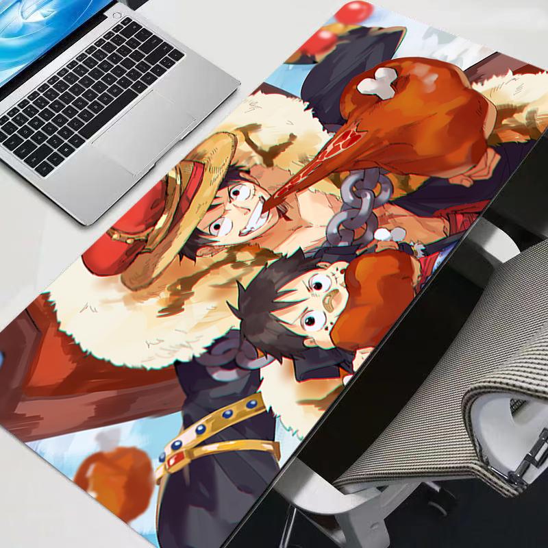 Large Gaming Mouse Pad Anime One Piece Anime PC Computer Gamer Black Desk Mat For CS GO LOL XXL Laptop Kawaii Mousepad
