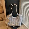 Bags Women's New Trendy Fashion Striped Class Commuter Shoulder Bag Large Capacity Tote Bag