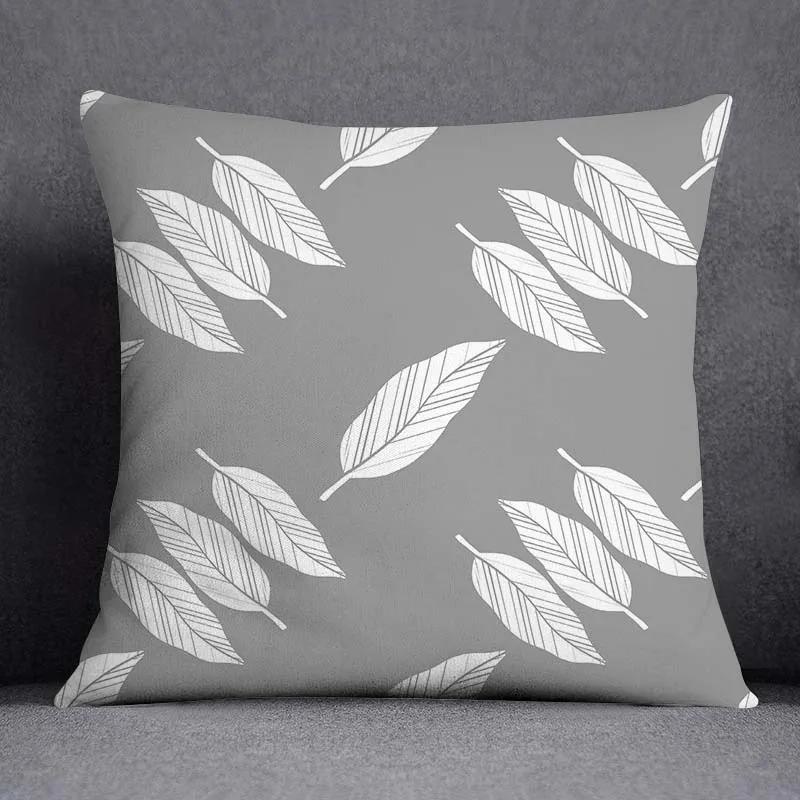 Pillowcase Home Office Decor Cushion Cover Grey Low White Floral Pattern