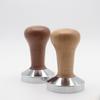 Electroplated Coffee Tamper with Flat Bottom and Beech Wood Handle, 51/53/58mm Threaded Base for Espresso Machines