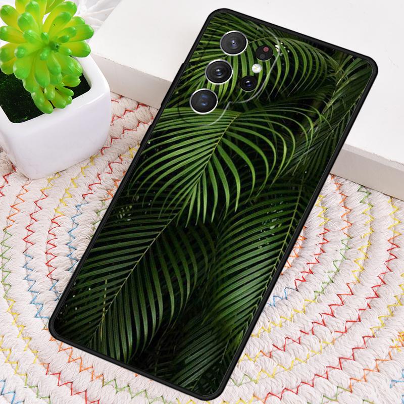 Palm Tree Leaves Plant Flower Silicone Phone Case For Samsung Galaxy Note 10 Pro S26 S25 S24 S23 S22 S21 Plus Ultra Capa Cover