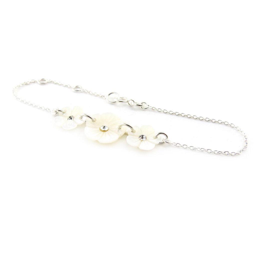 Les Trésors De Lily [J2086] - Bracelet Argent 'Flora' nacre