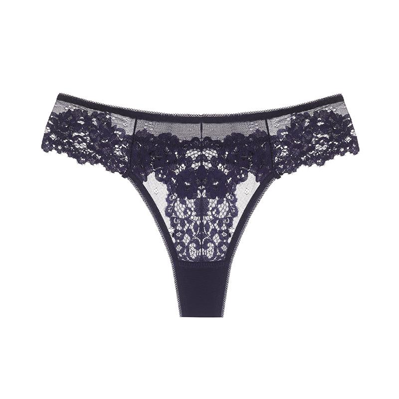 Sexy Panties Women Lace Low-waist Solid Sexy Briefs Embroidery Thong Transparent Hollow Out Underwear Female G-String