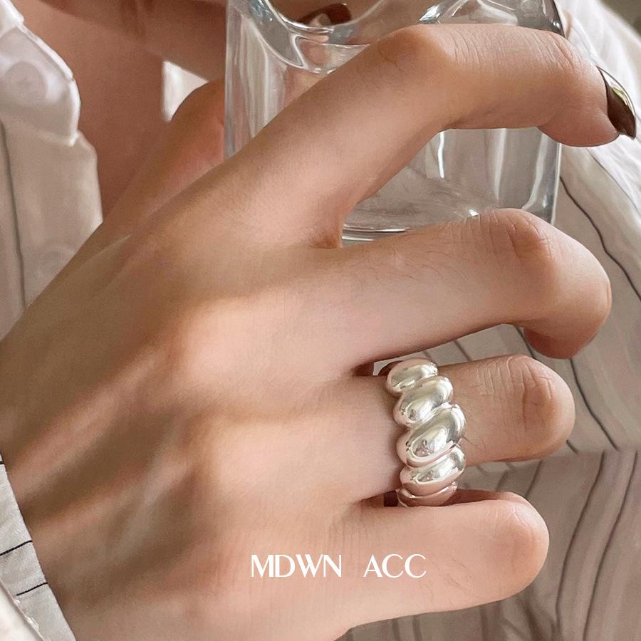 

Ретро Геометрическое Серебряное Кольцо S925 Открытое – Женское Хип-Хоп Модное Кольцо на Указательный Палец