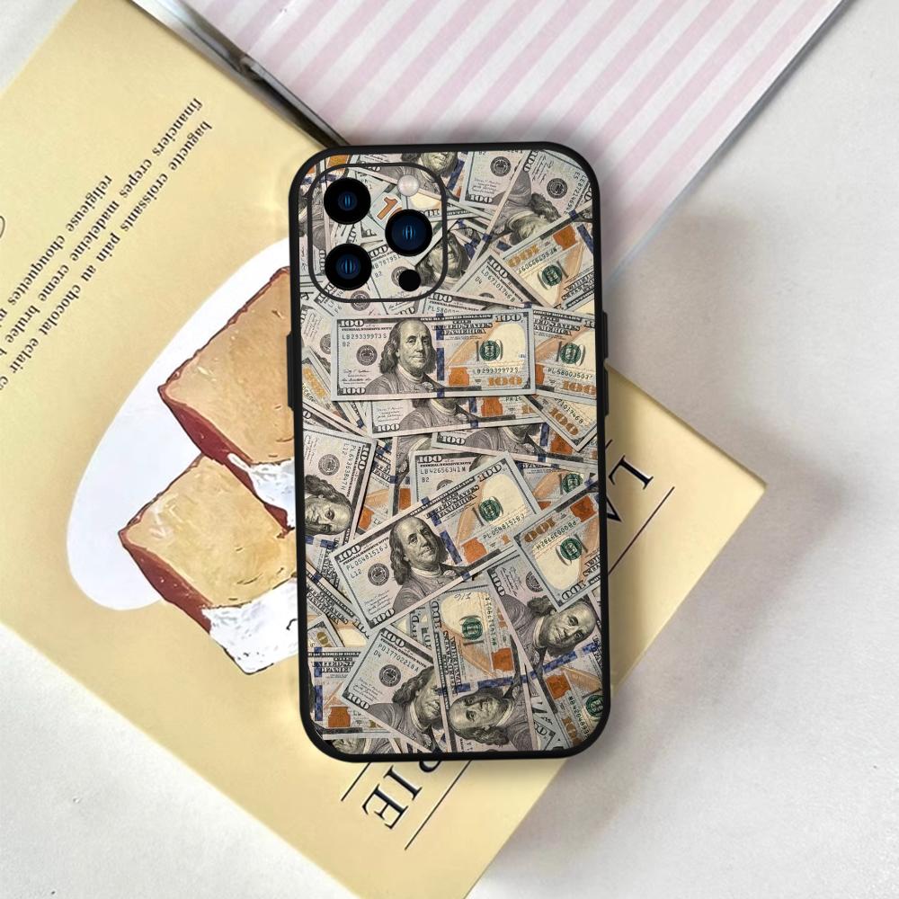 Dollar Banknote Phone Case FUNDA For IPhone 12 11 13 14 15 16 Max Pro Plus Mini Soft Silicone Black Cover