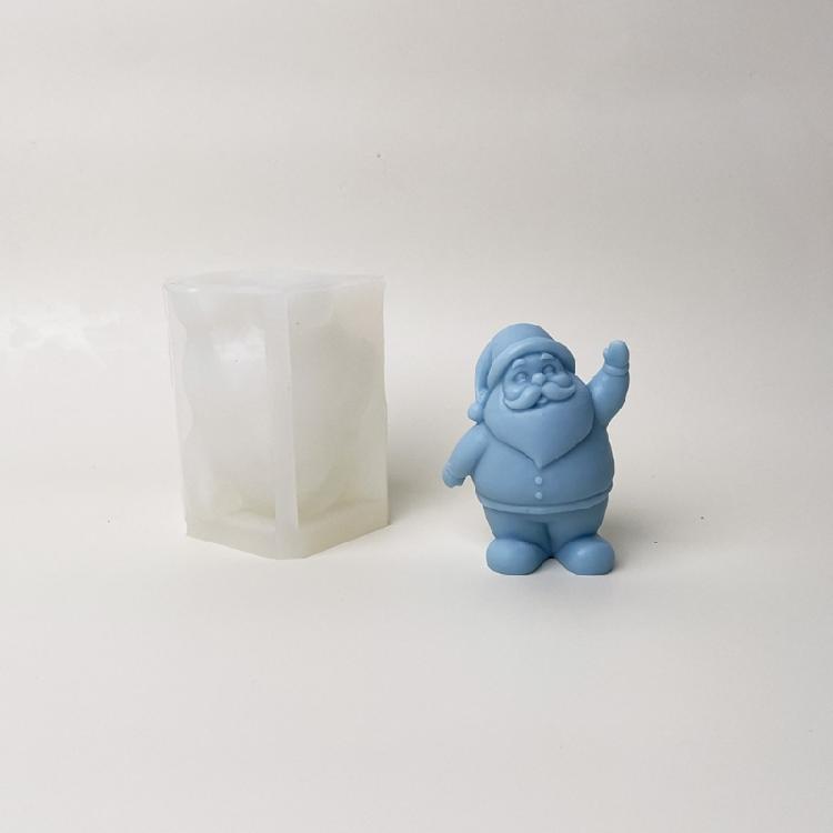 Christmas Santa Silicone Candle Mould Reusable Sturdy Crafting Tool for Holiday Decorations and Baking Supplies