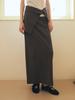 Oal Rib Jersey Long Skirt Waist Band Set_Warm Gray