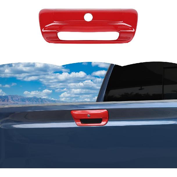 RT-TCZ Rear Trunk Door Tailgate Handle Cover Trim Decoration Accessories for Dodge Ram 2018 2019 2020 2021 2022 2023 2024,Red