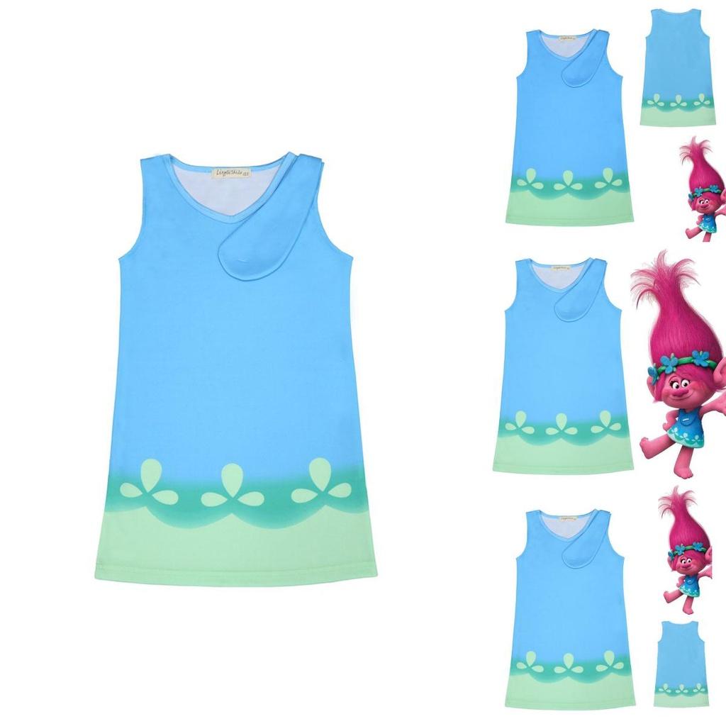 Entzückendes Trolls Poppy Cosplay-Kostüm für Kinder Perfekt für Geburtstagsfeiern