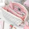 Multifunctional Fabric Pencil Bag Multiple Sections Pencil Case Portable Makeup Storage Bag Pouches for School Offices