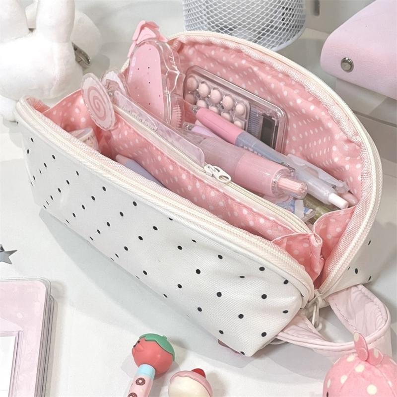Multifunctional Fabric Pencil Bag Multiple Sections Pencil Case Portable Makeup Storage Bag Pouches for School Offices