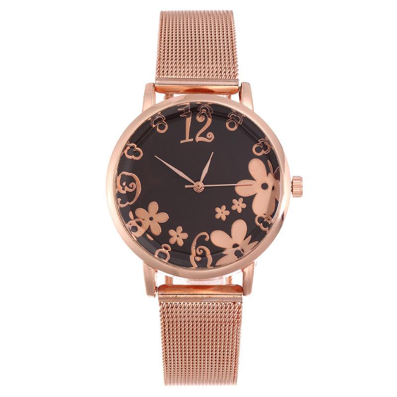 Art Flower Ladies Watch Women's Watch Milan Quartz Watch with Mesh Strap Women's Watch