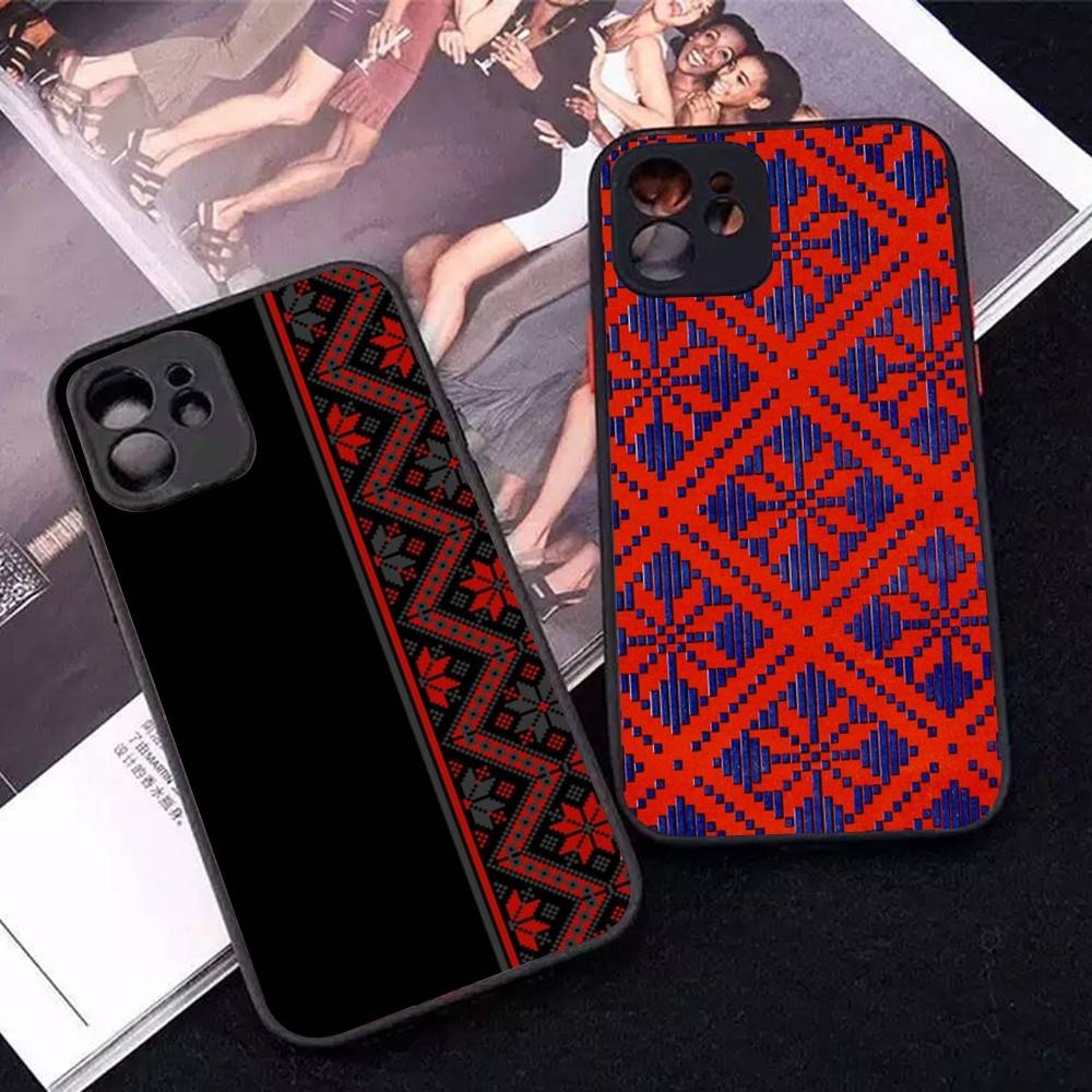 U-Ukraine Ornament Pattern Phone Case For IPhone 16 15 14 X XR XS 7 8 Plus 11 12 13 Pro MAX 13mini Matte Shockproof Case