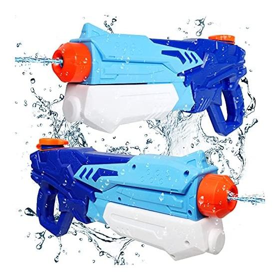 Water Gun, Set of 2, Water Gun, Pump Type, Super Strong Flying Distance, 8-11m, Water Play, Shooter, Water Pistol, Beach, River, Bath, Pool, Heat