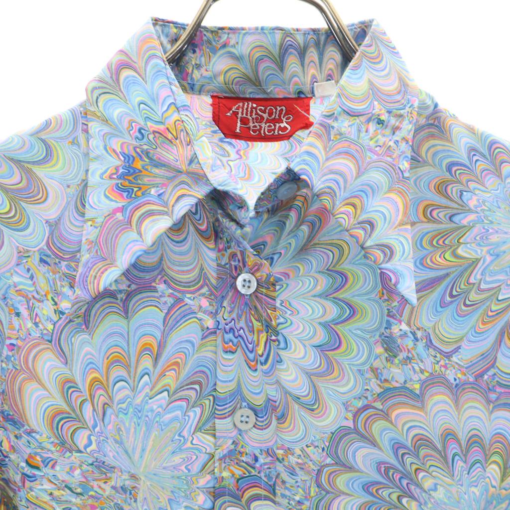 Allison Peters 70s vintage Psychedelic Pattern Long sleeve shirt 9 Multi Women Used