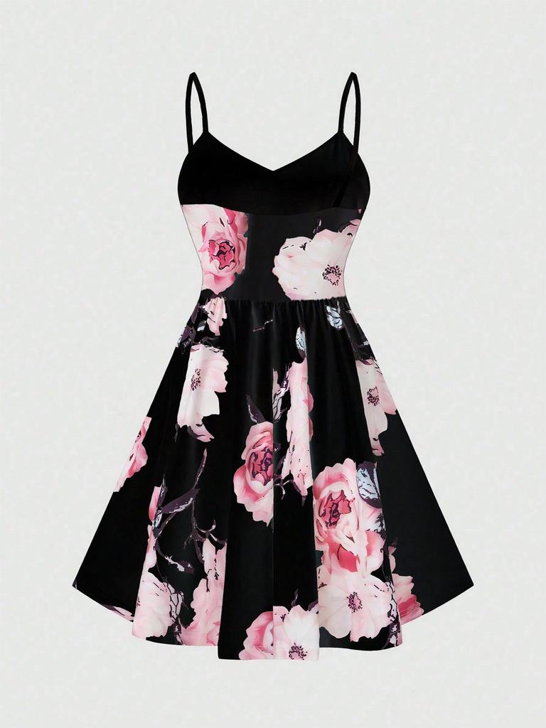 Floral Print Women's Cami Dress - Elegant and Fashionable