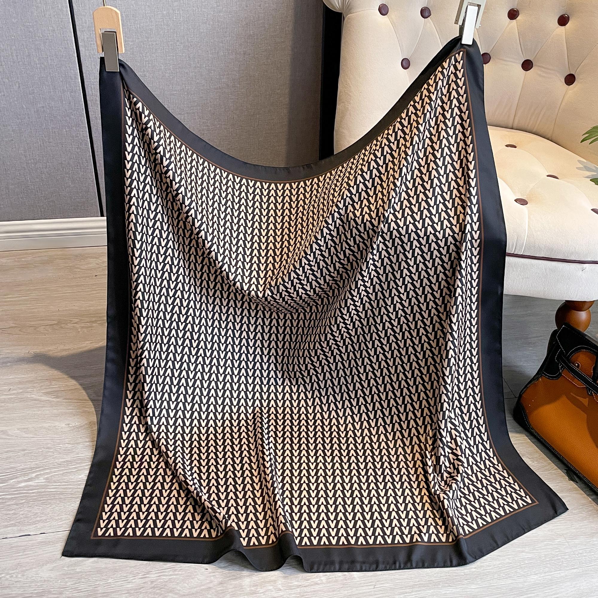 

Повязка на голову из шёлка твила, квадратный шарф с принтом 90 см, тёплые пляжные палантины, шаль, женская повязка на голову, сумка, бандана на запястье, платок