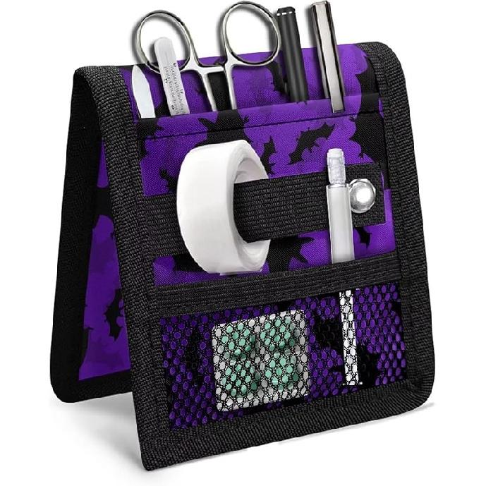 Cat Printed Nurse Pocket Protector Cartoon Nurse Organizer Bag Pouch Utility Hospital Bag Organiser Pouches Tool Case