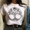 Casual Women T-shirt Top Tree T-shirts Cartoons Printed Simple Female Fashion White Clothes Summer Ladies Tee New Arrival 2023