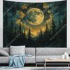 Moon Tapestry Psychedelic Forest Tree Tapestry Wall Hanging for Bedroom Ceiling Aesthetic Living Room College Dorm Hippie Decor