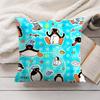PPingu Cartoon Cute Cushion Cover Silky Short Plush Invisible Zipper Dustproof Sofa Pillow Case for Home Decor