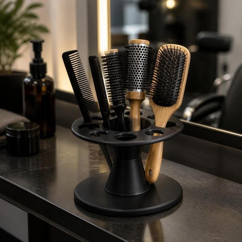 Circular Inserting Salon Barber Comb Storage Stand Round Rolling Display Stand Barber Shop