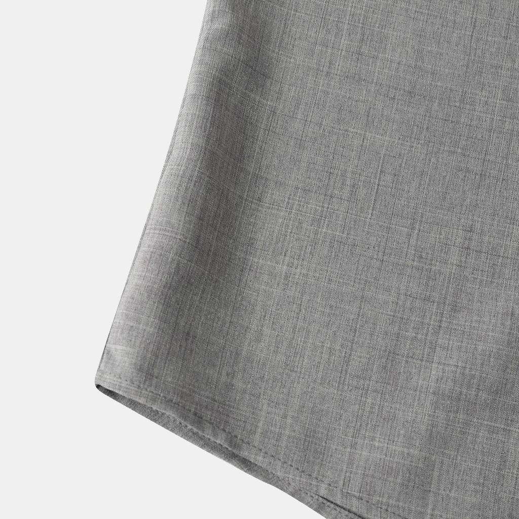 Men's Slim-Fit Stand-Up Collar Solid Color Short-Sleeve Shirt, 2024 Spring/Autumn Collection