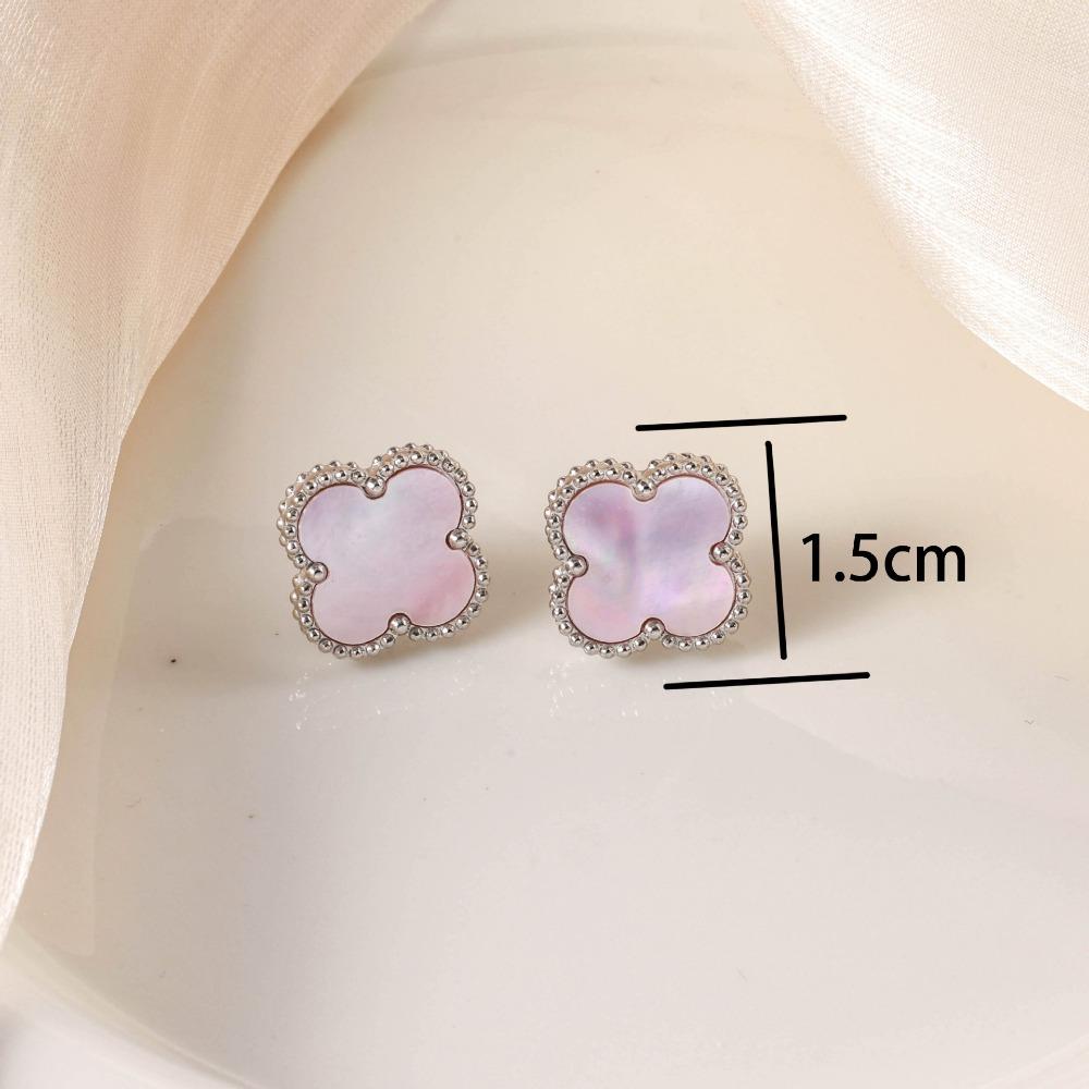 Neue Kleeblatt Ohrstecker Luxuriös Stilvoll Minimalistisch und Elegant 15mm Titanstahl Ohrringe