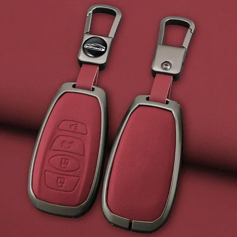 Interior Mouldings Zinc Alloy Leather Car Key Case Cover For Subaru BRZ STI XV SV Forester Legacy Outback Crosstrek Impreza WRX